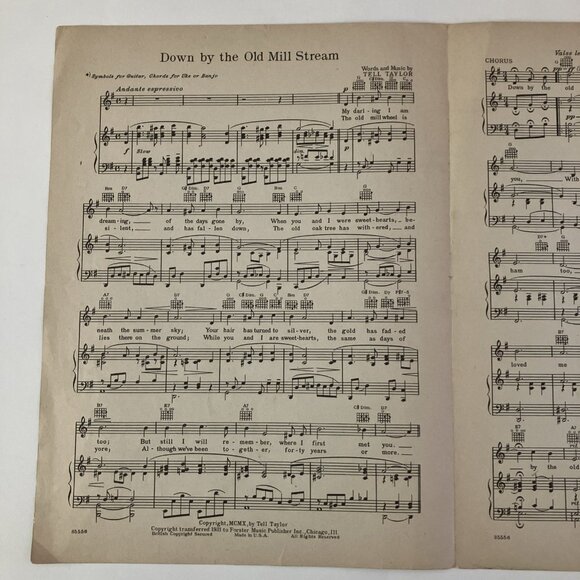 1910s 20s Vintage Sheet Music Lot Ramona, Old Mill Stream, Strutters Ball, jk27 - Picture 9 of 15